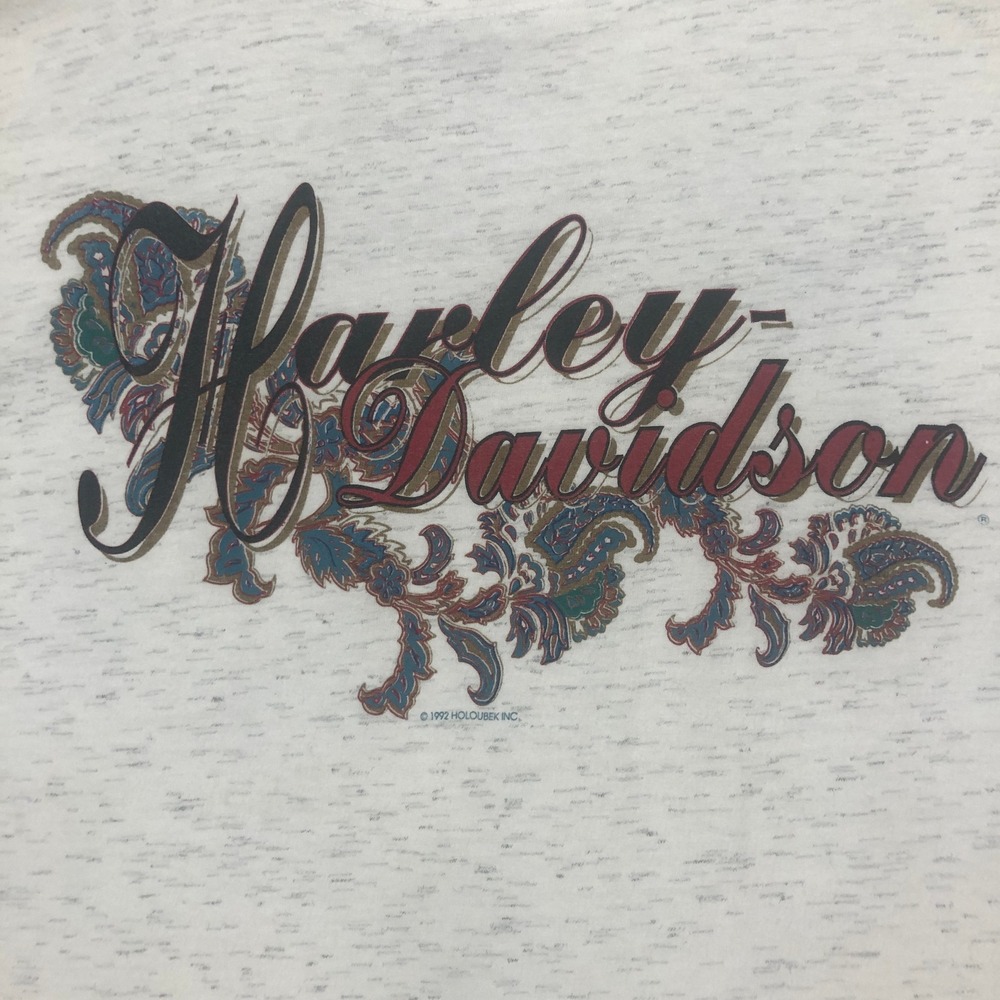 Vintage 90s Harley Davidson T Shirt Milwaukee Paisley Sleeve Graphic Tee